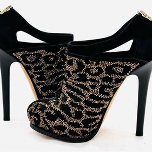 Fendi Black and Gold Booties/Heels Authentic
